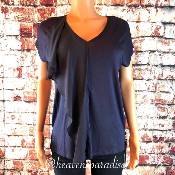 Michael Kors | Tops | Micheal Kors Front Ruffle Top | Poshmark